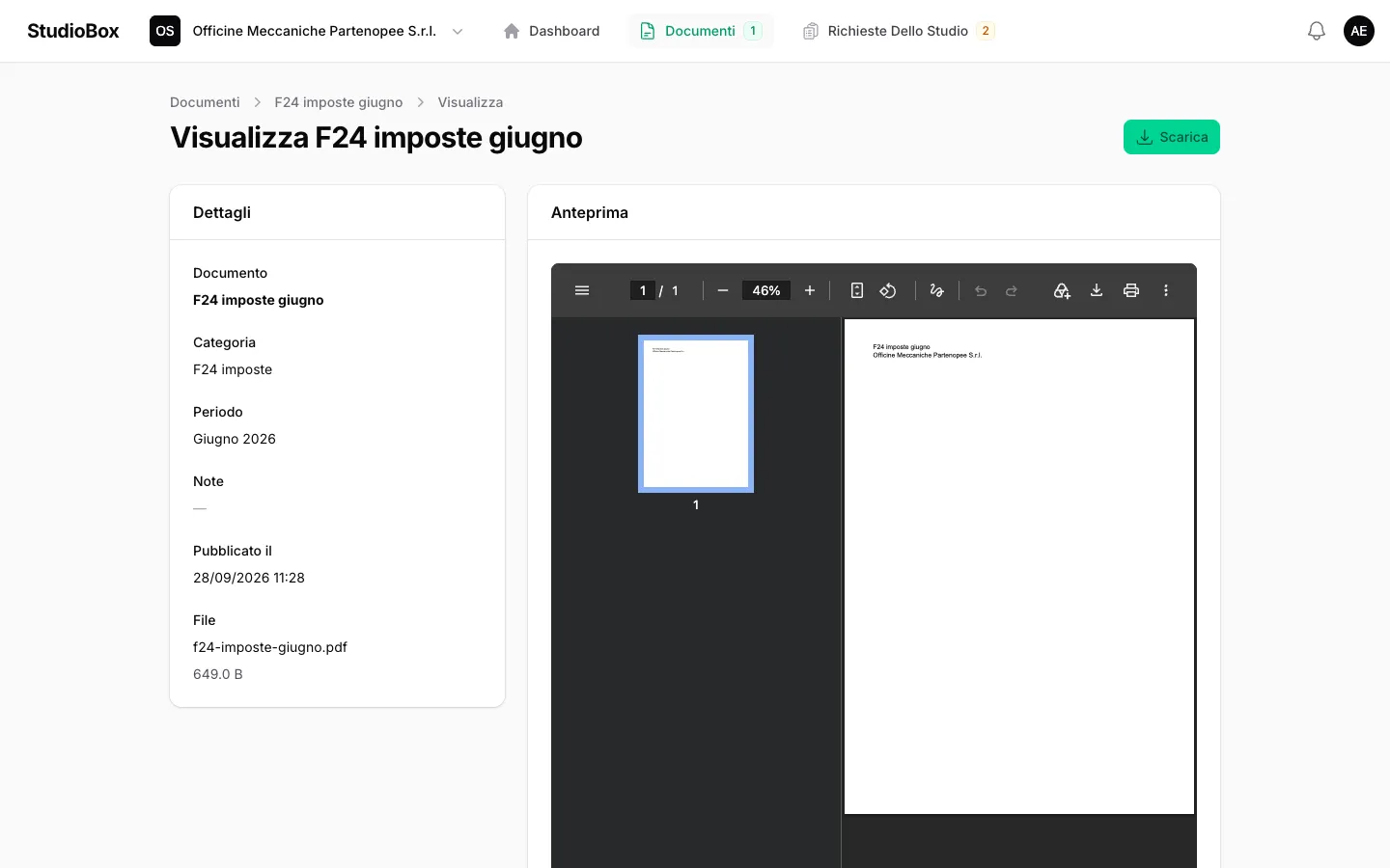 Il portale clienti di StudioBox